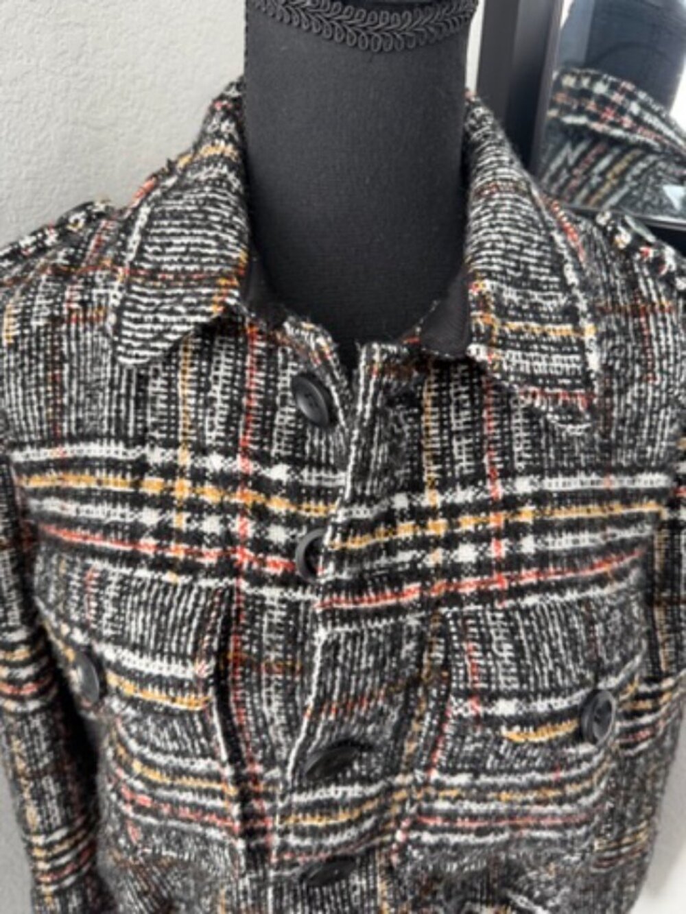 FREE PEOPLE Eisenhower Slouchy Plaid Tweed Jacket Small - Picture 9 of 14